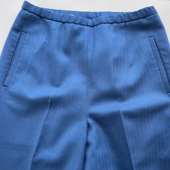 Pendleton Women’s Flat Front Trousers Slacks Pants Size 10 Blue 100% Wool Lined - Picture 8 of 14